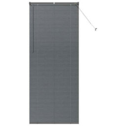 Berkfield Window Blind With Curtains Manual Dark Grey Aluminium - thumbnail 2