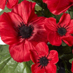 Homescapes Artificial Red Handcrafted Poppy Flower Arrangement In Grave Pot, 30 X 25 Cm - thumbnail 4
