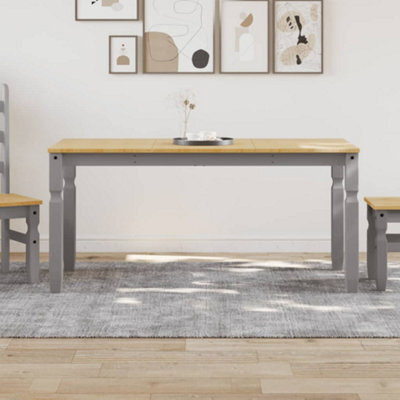 Berkfield Dining Table Corona Grey 160X80X75 Cm Solid Wood Pine - image 1