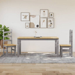 Berkfield Dining Table Corona Grey 160X80X75 Cm Solid Wood Pine - thumbnail 3
