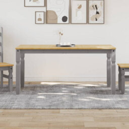 Berkfield Dining Table Corona Grey 160X80X75 Cm Solid Wood Pine