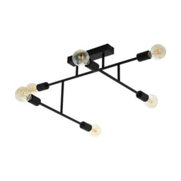 Elegant Black Chrome Pendant Ceiling Light With Criss Cross Design For E27 Bulbs - thumbnail 1