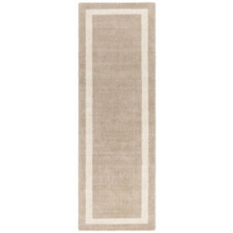 Beige Plain Handmade Bordered 7mm Pile Stain-Resistant Rug For Bedroom, & Dining Room, Plain Wool Rug-200Cm X 290Cm - thumbnail 7