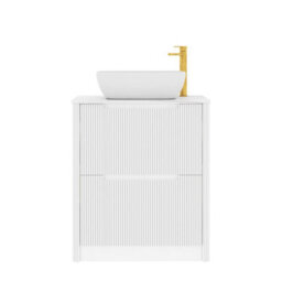 Royal Bathrooms Avenza 800mm Matt White Floor Standing Countertop Bathroom Vanity Unit 2 Drawer With Elva Basin - thumbnail 6