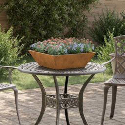 Berkfield Modern Garden Bowl Planter 50X50X15 Cm Weathering Steel - thumbnail 2