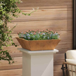 Berkfield Modern Garden Bowl Planter 50X50X15 Cm Weathering Steel - thumbnail 4