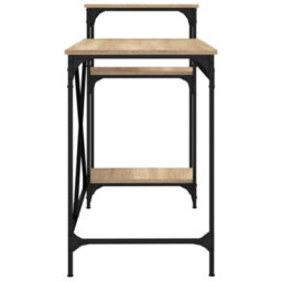 Berkfield Desk With Shelves Sonoma Oak 135X50X90 Cm Engineered Wood&iron - thumbnail 6