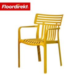 Floordirekt 6 Pack Stackable Garden Chairs Weather Resistant Uv Protected Patio Balcony Dining Set Yellow 60 X 51 Cm - thumbnail 6