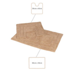 Showerdrape Pinnacle Biscuit  2 Piece 100% Cotton Bath Mat Set - thumbnail 3