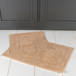 Showerdrape Pinnacle Biscuit  2 Piece 100% Cotton Bath Mat Set - thumbnail 2
