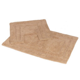 Showerdrape Pinnacle Biscuit  2 Piece 100% Cotton Bath Mat Set