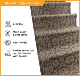 Bloom Stair Runner - Hardwearing, Non-Slip & Durable Carpet For Stairs & Staircases, Multiple Lengths - thumbnail 3