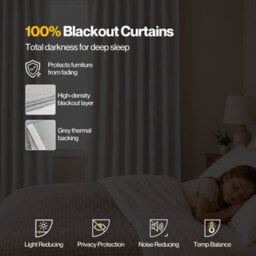 Marlow 100% Blackout Curtains For Bedroom Living Room Thermal Insulated - thumbnail 5