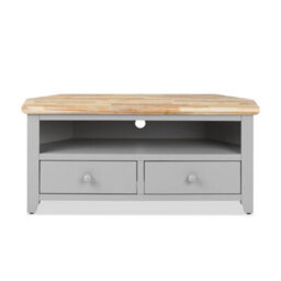 Statement Furniture Florence Dove Grey Corner Tv Unit With 2 Drawers And Shelf - thumbnail 2