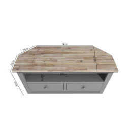 Statement Furniture Florence Dove Grey Corner Tv Unit With 2 Drawers And Shelf - thumbnail 3