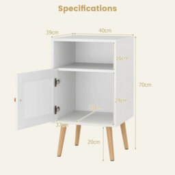 Rattan Nightstand Bedroom Bedside Table Pe Rattan Decorated Door - thumbnail 2