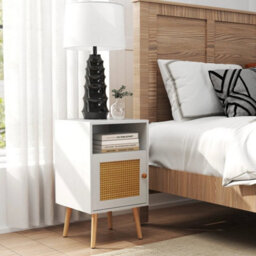 Rattan Nightstand Bedroom Bedside Table Pe Rattan Decorated Door - thumbnail 6