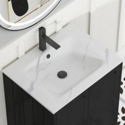 Royal Bathrooms Elmore 700mm Traditional Floor Standing 2 Door Vanity Unit With Sintered Stone Basin Sink - Matt Nocturne Black - thumbnail 9