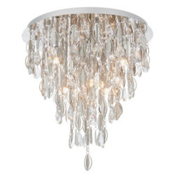 Anson Lighting Marigold Chrome With Clear K5 Crystal Glass 6 Decorative 6 Light Flush Ceiling Light - thumbnail 5