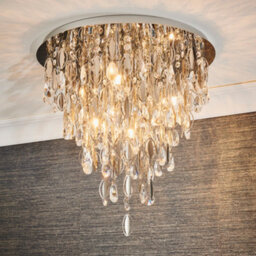 Anson Lighting Marigold Chrome With Clear K5 Crystal Glass 6 Decorative 6 Light Flush Ceiling Light - thumbnail 1