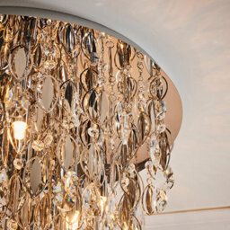 Anson Lighting Marigold Chrome With Clear K5 Crystal Glass 6 Decorative 6 Light Flush Ceiling Light - thumbnail 3