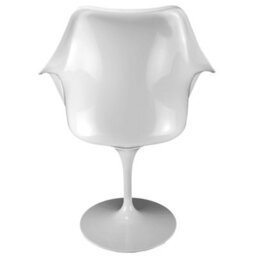 Fusion Living White  Tulip Armchair With Velveteen Grey Cushion - thumbnail 5