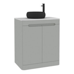 Royal Bathrooms Venice 700mm Dove Grey Freestanding Bathroom Countertop Vanity Unit 2 Door With Milan Black Basin - thumbnail 7