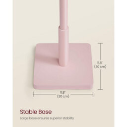 Songmics Vasagle Wooden Coat Stand, Standing Hall Tree Rack With Rubberwood Hooks, Hallway Organizer For Coats Purses, Jelly Pink - thumbnail 5