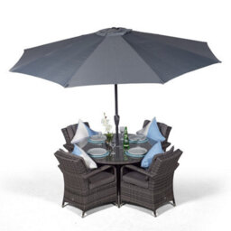 That's Furniture Arizona Round 4 Seater Rattan Patio Dining Set - Grey
