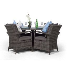 That's Furniture Arizona Round 4 Seater Rattan Patio Dining Set - Grey - thumbnail 6