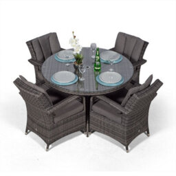 That's Furniture Arizona Round 4 Seater Rattan Patio Dining Set - Grey - thumbnail 7