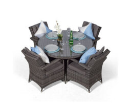 That's Furniture Arizona Round 4 Seater Rattan Patio Dining Set - Grey - thumbnail 4