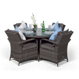 That's Furniture Arizona Round 4 Seater Rattan Patio Dining Set - Grey - thumbnail 5