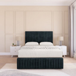 "Sloomy 4Ft Madison Divan Bed Base Black Naples ,no Drawers, 12"" Footboard & 54"" Floor Standing Headboard - Small Double" - thumbnail 2