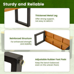 150 Cm Long Outdoor Metal Bench3-Person Seating - thumbnail 4