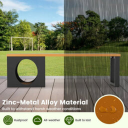 150 Cm Long Outdoor Metal Bench3-Person Seating - thumbnail 6