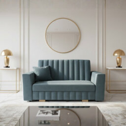 Modern Armchair Sofa Bed With Storage Viva Glam Ii Blue