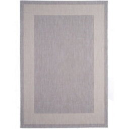 The Rugs Ecology Collection Outdoor Patio Garden Rug Grey Bordered Design Weatherproof Jet Washable 200G
