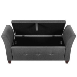 Lassic Vida Designs Seville Storage Ottoman Dark Grey Linen Storage Ukfr Bench Chest Bedroom Living Room  - thumbnail 9