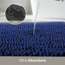 Keplin Non-Slip Microfiber Bath & Toilet Mat - 50Cm X 80Cm - Navy - thumbnail 4