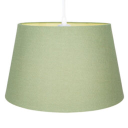 Happy Homewares Traditional 30Cm Olive Green Linen Fabric Drum Table/pendant Shade 60W Maximum - thumbnail 2