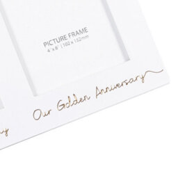 Happy Homewares Beautiful Double Picture Frame For 50Th Wedding Anniversary - Gold Foil Text - thumbnail 4
