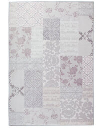 Beliani Low-Pile Polyester Rug 160 X 230 Cm - Faded Floral-Geometric Grey Vintage Design - thumbnail 1