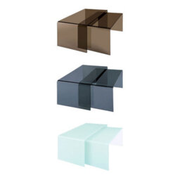 Orsina Nest Of 2 Aqua Green Bent Glass Coffee Tables - thumbnail 2