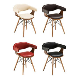 Orsina Leather Effect Beech Wood Legs Chair, Backrest Breakfast Chair, Footrest Living Bar Chair - thumbnail 2