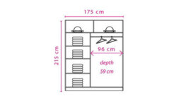 Arte Effect 2 Mirrored Sliding Door Wardrobe In Oak Sonoma - W1750mm H2160mm D590mm, Functional And Stylish - thumbnail 2