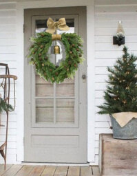 Amorly 20 Inch Cypress Wreath With Bells, Bows, And Pine Cones, Suitable For Artificial Green Wreaths On Front Doors,windows, And Porches - thumbnail 6