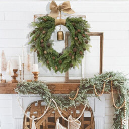 Amorly 20 Inch Cypress Wreath With Bells, Bows, And Pine Cones, Suitable For Artificial Green Wreaths On Front Doors,windows, And Porches - thumbnail 7