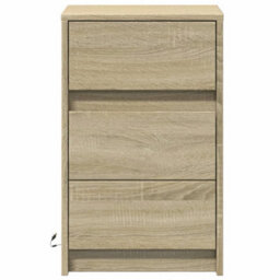 Berkfield Bedside Cabinet With Led Lights Sonoma Oak Engineered Wood - thumbnail 6