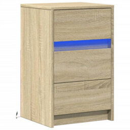 Berkfield Bedside Cabinet With Led Lights Sonoma Oak Engineered Wood - thumbnail 3